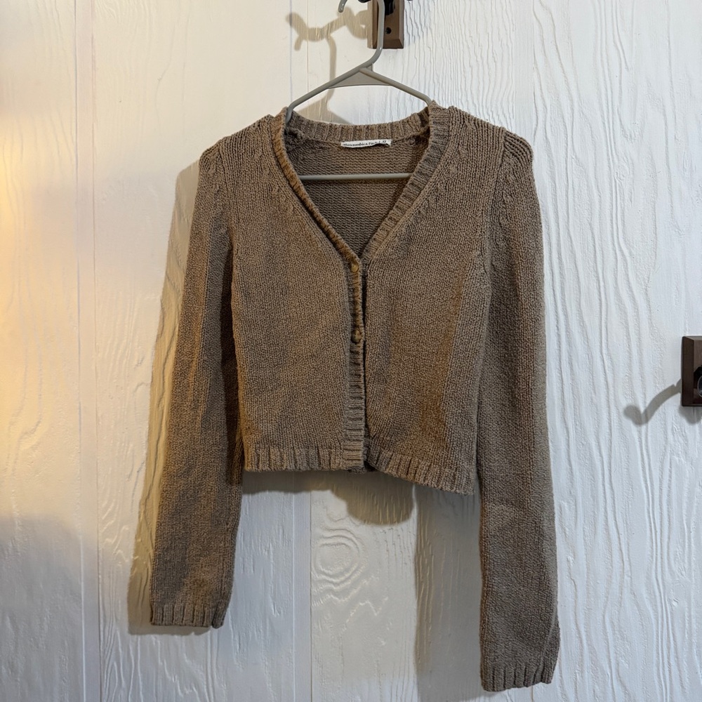 Abercrombie & Fitch Tan Knit Cardigan